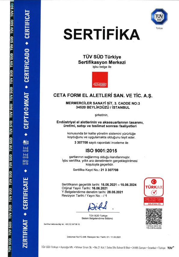 ISO 9001:2015 TÜRKAK